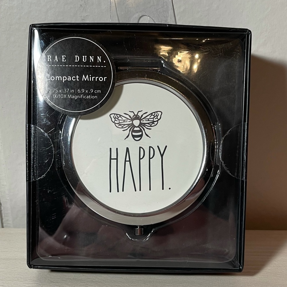 NWOT Rae Dunn “ 🐝 Happy” Compact Mirror